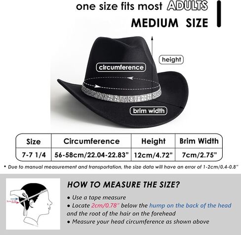 Lisianthus Women's Cowboy Hats - Felt Western Cowgirl hat Ladies with Rhinestone Band in Kuwait