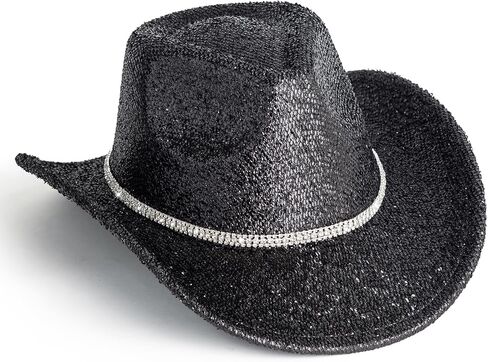 Lisianthus Sparkly Cowboy Hats for Women & Men - Glitter Western Cowgirl Hat with Rhinestone Band in Saudi Arabia
