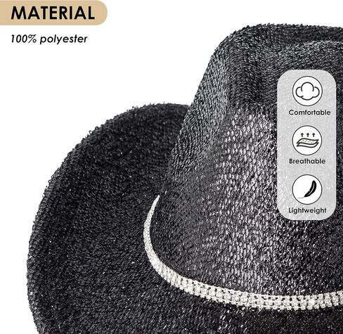 Lisianthus Sparkly Cowboy Hats for Women & Men - Glitter Western Cowgirl Hat with Rhinestone Band in Saudi Arabia