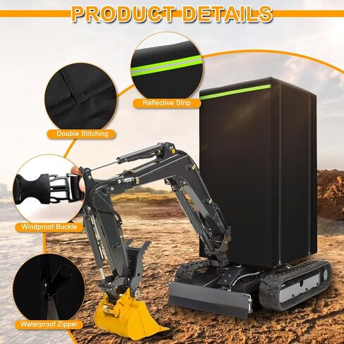 Mini Excavator Cab Cover Compatible with Kubota KX018-4, CAT Next Gen 301.8, CAT Next Gen 302, JCB 19C+19CE, 600D Oxford Waterproof Cover Sun Frost Protection in Saudi Arabia