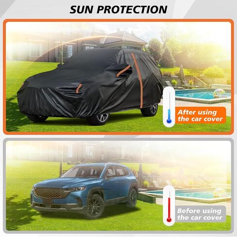 غطاء لسيارة Mazda CX-50، غطاء CX50 2023 2024 2025، أغطية سيارة للسيارات حماية من الأشعة فوق البنفسجية والغبار والثلج، غطاء سيارات الدفع الرباعي مع سحاب باب/شريط عاكس/جيوب مرآة in Saudi Arabia