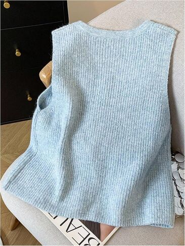 WDIRARA Women's Sweater Vests Heart Button Sleeveless Lightweight Knit Cardigan in Saudi Arabia