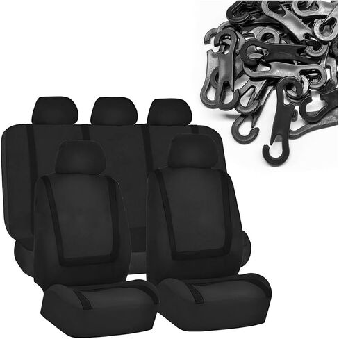 Car Seat Covers Full Set, Breathable Car Seat Protector Airbags Compatible with Composite Sponge Inside, Universal Washable Automotive Interior Accessories for Cars Trucks SUVs (Grey) in Saudi Arabia