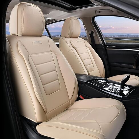 Coverado Car Seat Covers Full Set, Nappa Leather Seat Covers for Cars, Car Seat Protector Car Seat Cushion, Front and Back Seat Protectors Cushions Universal Fit for Most Cars Vehicles(Brown) in Saudi Arabia