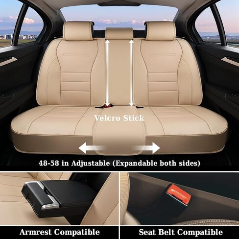Coverado Car Seat Covers Full Set, Nappa Leather Seat Covers for Cars, Car Seat Protector Car Seat Cushion, Front and Back Seat Protectors Cushions Universal Fit for Most Cars Vehicles(Brown) in Saudi Arabia