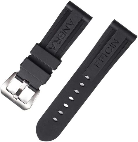 Black Orange 22 24 26mm Rubber Watchband for Panerai Watch Strap Silicone Waterproof Tape Wrist Bracelet (Color : 24mm, Size : 24mm) in Kuwait