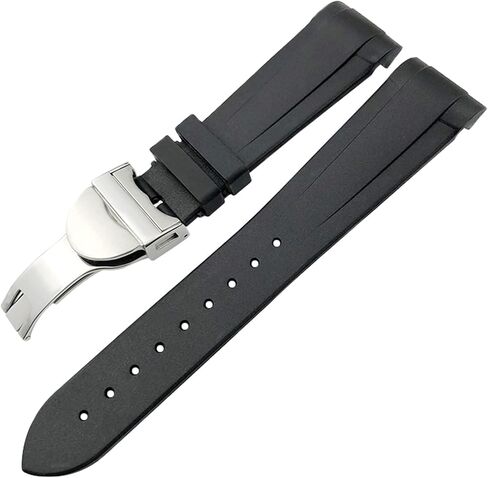 حزام ساعة مطاطي 22 مم من السيليكون لسوار Tudor Heritage Black Bay Pelagos المقاوم للماء (اللون: أسود قابل للطي، الحجم: 22 مم) in Kuwait