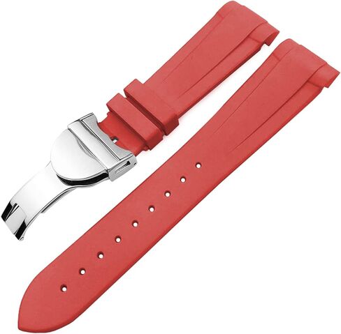 حزام ساعة مطاطي 22 مم من السيليكون لسوار Tudor Heritage Black Bay Pelagos المقاوم للماء (اللون: أسود قابل للطي، الحجم: 22 مم) in Kuwait