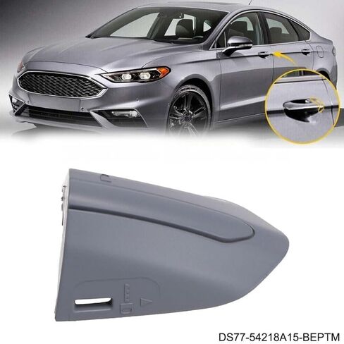 Front Left Exterior Door Handle Lock Cover Cap for 13-20 Ford Fusion Left Driver Door Handle Key Bezel Cover Replace DS7Z-54218A15 Gray in Kuwait