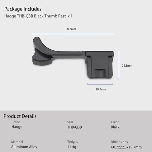 Haoge Metal Thumb Up Grip for Leica Q3 Camera Support Handgrip Accessories THB-Q3W Hot Shoe Thumb Up Rest in Saudi Arabia