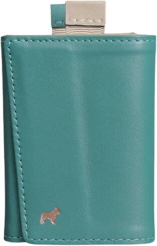 The Frenchie Co. - Aroma Speed ​​Wallet Mini - حامل بطاقات RFID فائق النحافة - علامة تبويب سحب سريعة الوصول - جيب أمامي بسيط من الجلد الإيطالي المحبب بالكامل in Kuwait
