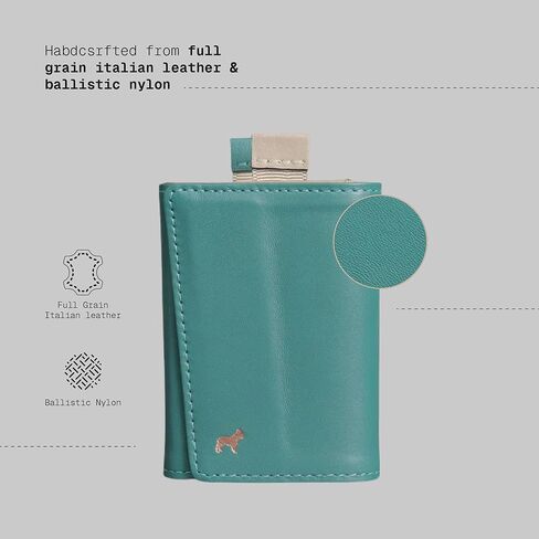 The Frenchie Co. - Aroma Speed ​​Wallet Mini - حامل بطاقات RFID فائق النحافة - علامة تبويب سحب سريعة الوصول - جيب أمامي بسيط من الجلد الإيطالي المحبب بالكامل in Kuwait