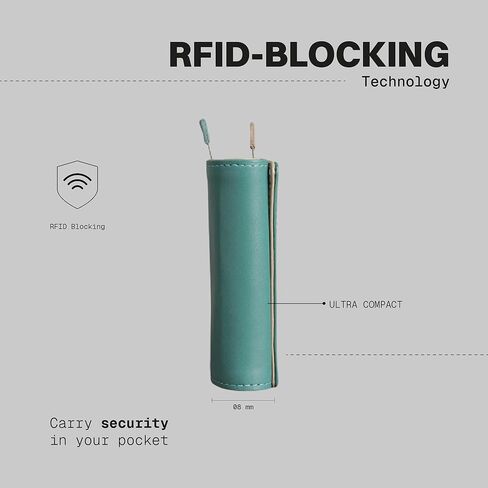 The Frenchie Co. - Aroma Speed ​​Wallet Mini - حامل بطاقات RFID فائق النحافة - علامة تبويب سحب سريعة الوصول - جيب أمامي بسيط من الجلد الإيطالي المحبب بالكامل in Kuwait