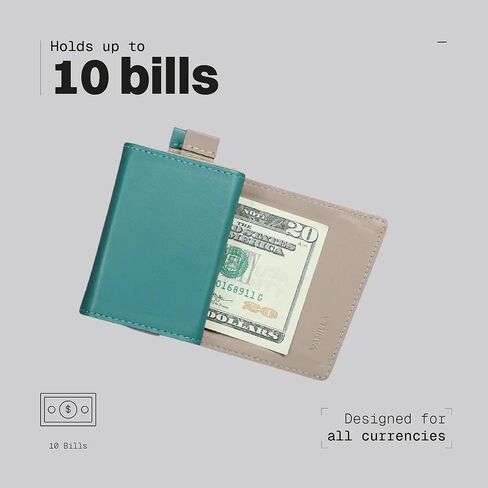 The Frenchie Co. - Aroma Speed ​​Wallet Mini - حامل بطاقات RFID فائق النحافة - علامة تبويب سحب سريعة الوصول - جيب أمامي بسيط من الجلد الإيطالي المحبب بالكامل in Kuwait