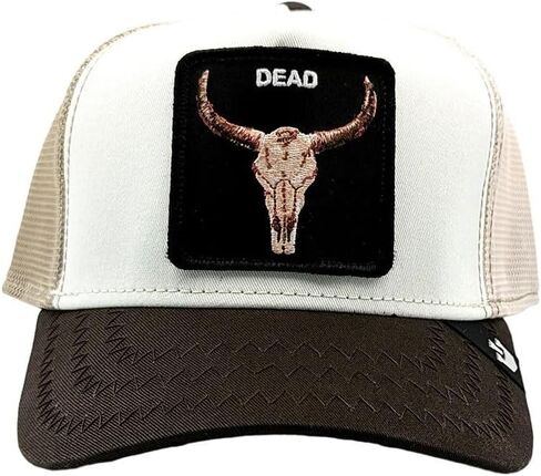 قبعة Goorin The Dead Skull Trucker للرجال والنساء، بني، مقاس واحد، للجنسين in Kuwait
