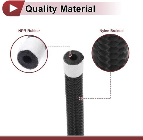 1 قطعة 3/16 "خط الوقود خرطوم 3ft خرطوم مكنسة السيارات الأسود NPR المطاط ، خرطوم الوقود النايلون مضفر in Saudi Arabia