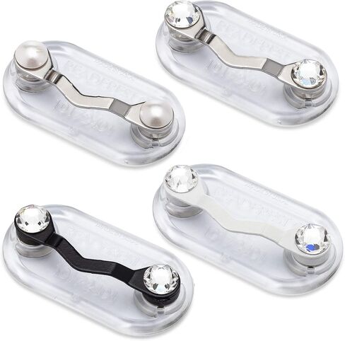 Readerest Magnetic Holders for Glasses, Magnet Pin, (Classic Black 4 Pack), Eyeglass Magnets for Women and Men, Name Badge Holder, Pins onto Your Shirt to Keep Your Glasses Safe in Saudi Arabia