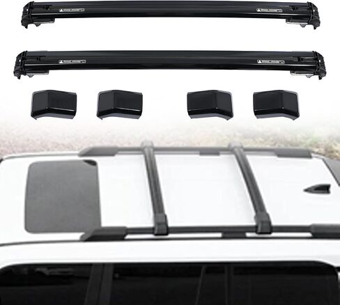 Roof Rack Cross Bar Compatible with Toyota Land Cruiser Prado J250 LC250/1958 2024 2025 | Factory Style | Aluminum Black Roof Top Luggage Carrier 2Pcs in Saudi Arabia