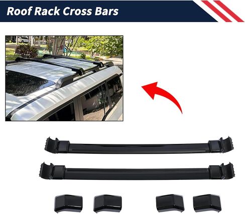 Roof Rack Cross Bar Compatible with Toyota Land Cruiser Prado J250 LC250/1958 2024 2025 | Factory Style | Aluminum Black Roof Top Luggage Carrier 2Pcs in Saudi Arabia