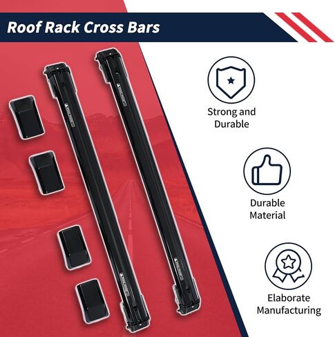 Roof Rack Cross Bar Compatible with Toyota Land Cruiser Prado J250 LC250/1958 2024 2025 | Factory Style | Aluminum Black Roof Top Luggage Carrier 2Pcs in Saudi Arabia