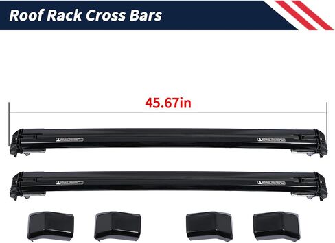 Roof Rack Cross Bar Compatible with Toyota Land Cruiser Prado J250 LC250/1958 2024 2025 | Factory Style | Aluminum Black Roof Top Luggage Carrier 2Pcs in Saudi Arabia
