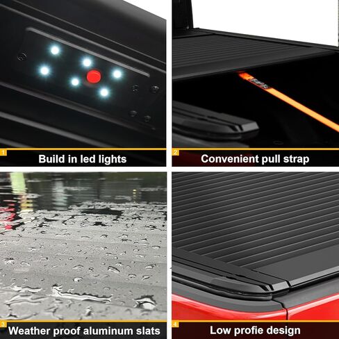 ONINE Low Profile Pull-Lock-Go Retractable Hard Tonneau Cover Custom fit 2015-2025 Chevy Colorado,GMC Canyon 5ft Bed (61.7"), Dual T-Slot Design Compatible for Roof Racks and Crossbars in Saudi Arabia