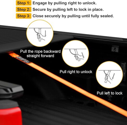 ONINE Low Profile Pull-Lock-Go Retractable Hard Tonneau Cover Custom fit 2015-2025 Chevy Colorado,GMC Canyon 5ft Bed (61.7"), Dual T-Slot Design Compatible for Roof Racks and Crossbars in Saudi Arabia