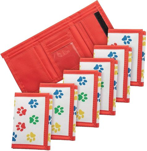 Fun Express Paw Print Velcro Wallets – Cute Animal-Themed Wallets for Kids & Pet Lovers – Durable Compact & Practical Everyday Use – Ideal for Birthday Party Favors Gifts & School Supplies – 12 Pieces in Saudi Arabia