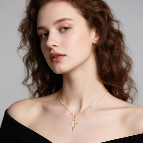 الصليب قلادة 14K الذهب الصليب القلائد للنساء الملتوية الصليب إنفينيتي المفتوحة حلقة قلادة قلادة للمرأة مجوهرات الدينية in Kuwait