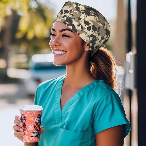Working Cap Hat with Sweatband Comfortable and Breathable Adjustable Headgear for Men Women Scrub Cap in Kuwait
