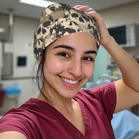 Working Cap Hat with Sweatband Comfortable and Breathable Adjustable Headgear for Men Women Scrub Cap in Kuwait