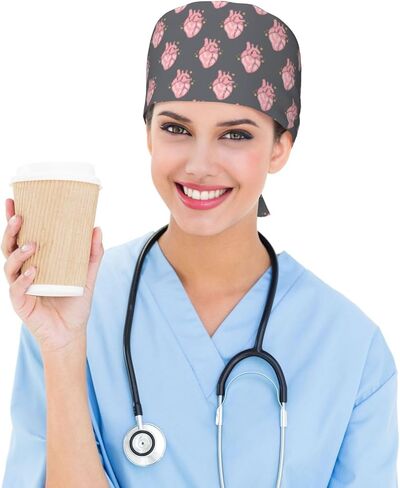 Working Cap Breathable Unisex Women Men Elastic Bandage Tie Back Hats Scrub Nursing Doctor Surgeon Cap in Kuwait