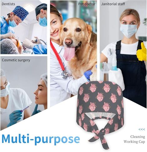 Working Cap Breathable Unisex Women Men Elastic Bandage Tie Back Hats Scrub Nursing Doctor Surgeon Cap in Kuwait