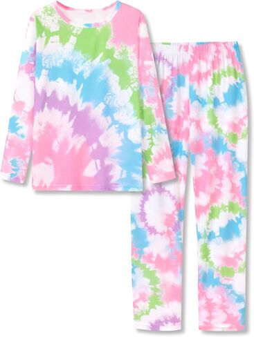 بيجامة نسائية عصرية ذات صبغ التعادل مكونة من قطعتين ناعمة بأكمام طويلة وسروال PJ Set Jammies in Saudi Arabia