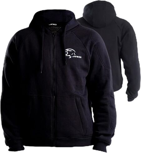 ج.أ.ج. هوديي للدراجات النارية للرجال - سترة ركوب مدرعة مع بطانة الأراميد للصدمات | سترة واقية لجميع المواسم in Kuwait