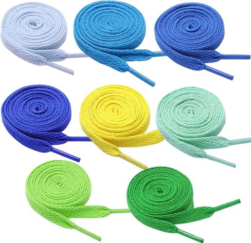 8 Pairs Colorful Shoe Laces Flat Shoelaces for Sneakers Skate Shoes Boots 32" to 59" Length Shoe Laces Strings in Saudi Arabia