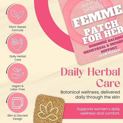 Femme Herbal Patches – 30-Day Supply – Non-Latex, Vegan-Friendly, and Easy to Use in Saudi Arabia