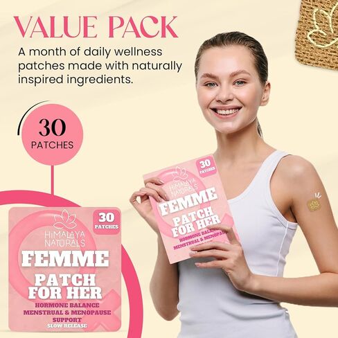 Femme Herbal Patches – 30-Day Supply – Non-Latex, Vegan-Friendly, and Easy to Use in Saudi Arabia
