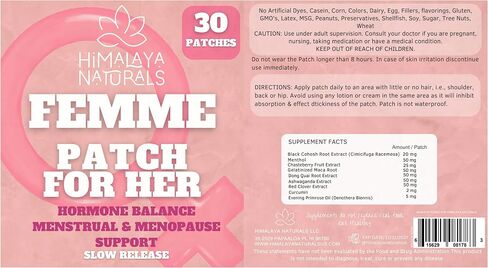 Femme Herbal Patches – 30-Day Supply – Non-Latex, Vegan-Friendly, and Easy to Use in Saudi Arabia