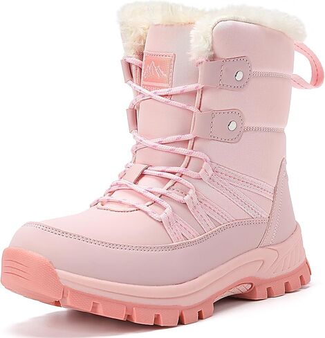 CLYCTIP Women’s Winter Snow Boots Anti-Slip Insulated Fur Lined Warm Winter Shoes with Anti-Slip Sole for Cold Weather Hiking Outdoor in Saudi Arabia