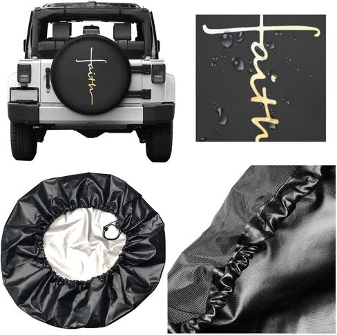 KATAKU Faith Cross, Christian, Jesus Spare Tire Cover 17" Wheel Protectors Weatherproof Compatible With Jeep Rv Trailer Truck in Saudi Arabia