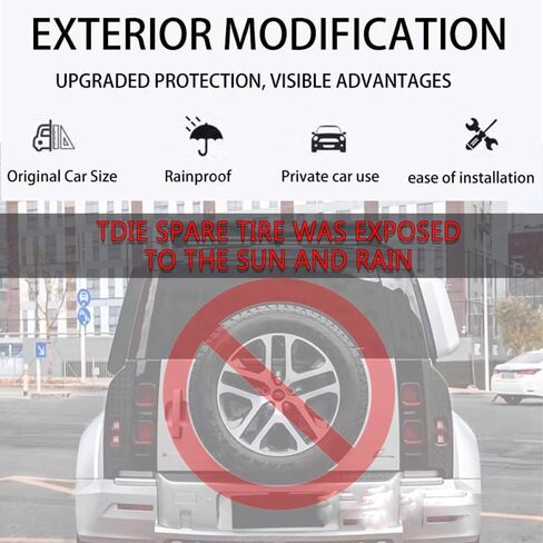 غطاء عجلة الإطارات الاحتياطية يناسب لاند روفر ديفندر 90 110 130 L663 L851 2020-2025 (رمادي إيجر) in Kuwait