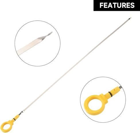 Engine Oil Dipstick - Compatible for Jeep Grand Cherokee Laredo, Limited 2001 2003 2004 (4.0L L6 - Gas) | Stainless Steel & Yellow ABS Handle | Replaces 53010445AB in Saudi Arabia