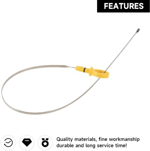 Engine Oil Dipstick - Compatible for Jeep Grand Cherokee Laredo, Limited 2001 2003 2004 (4.0L L6 - Gas) | Stainless Steel & Yellow ABS Handle | Replaces 53010445AB in Saudi Arabia