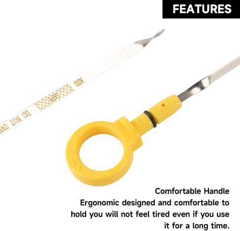 Engine Oil Dipstick - Compatible for Jeep Grand Cherokee Laredo, Limited 2001 2003 2004 (4.0L L6 - Gas) | Stainless Steel & Yellow ABS Handle | Replaces 53010445AB in Saudi Arabia
