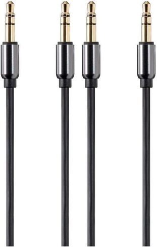 Monoprice Auxiliary Audio Cable - 3.5mm TRS, Gold Plated, 6 Feet, Black - Onyx Series in Saudi Arabia