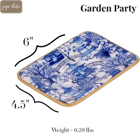 طبق صابون أبيض وأزرق مزخرف للحفلات من Jaye's Studio Garden للحمام، وصينية المينا، وصينية الغرور لخزانة الملابس، والكونترتوب، وصينية صابون الحوض للمكتب، وصينية المجوهرات الذهبية، ولوحة المفاتيح، والديكور الصيني in Kuwait