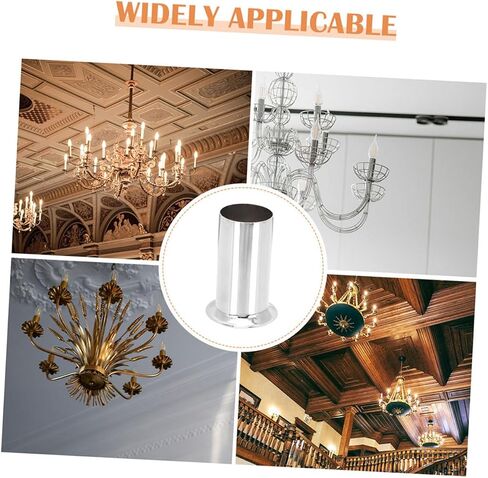 Cabilock 4pcs Candelabra Base Covers Metal Candle Tube Sleeves for Chandelier Lighting Fixtures Easy Installation Finish Versatile Design for Home Decor in Saudi Arabia