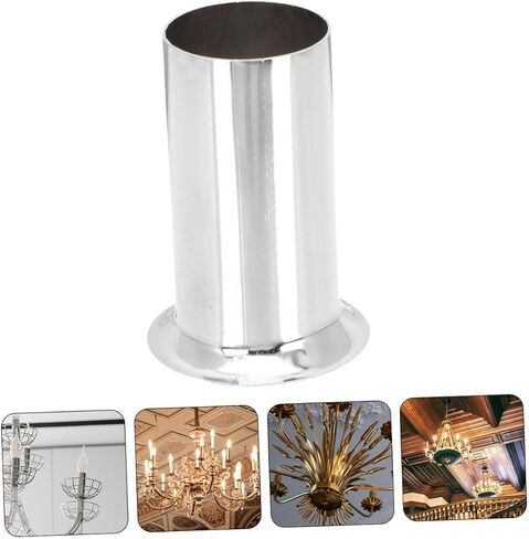 Cabilock 4pcs Candelabra Base Covers Metal Candle Tube Sleeves for Chandelier Lighting Fixtures Easy Installation Finish Versatile Design for Home Decor in Saudi Arabia