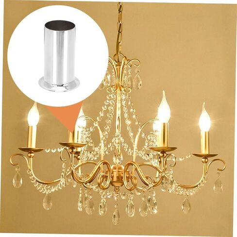 Cabilock 4pcs Candelabra Base Covers Metal Candle Tube Sleeves for Chandelier Lighting Fixtures Easy Installation Finish Versatile Design for Home Decor in Saudi Arabia